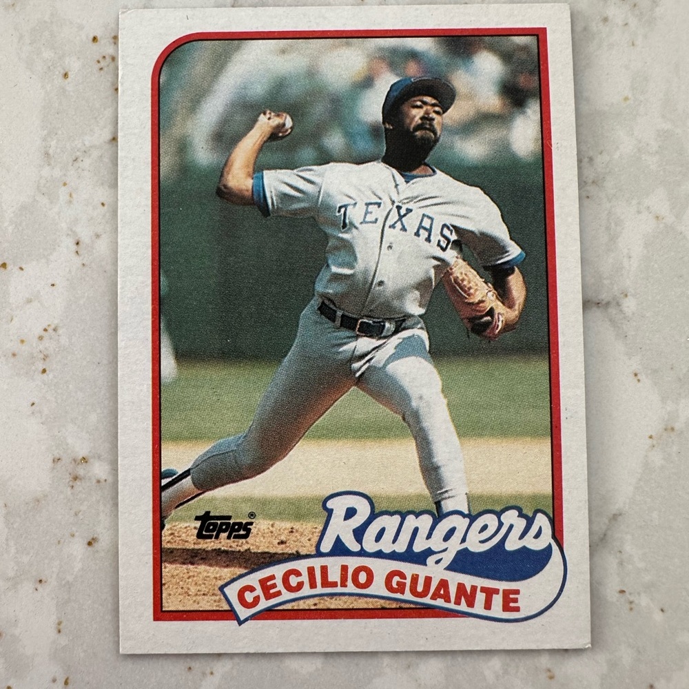 topps cecilio guante rangers baseball card